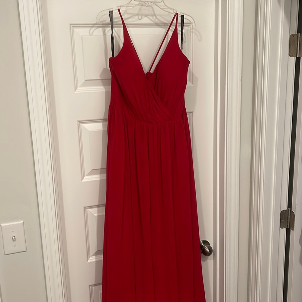 red formal or bridesmaid dress bill levkoff